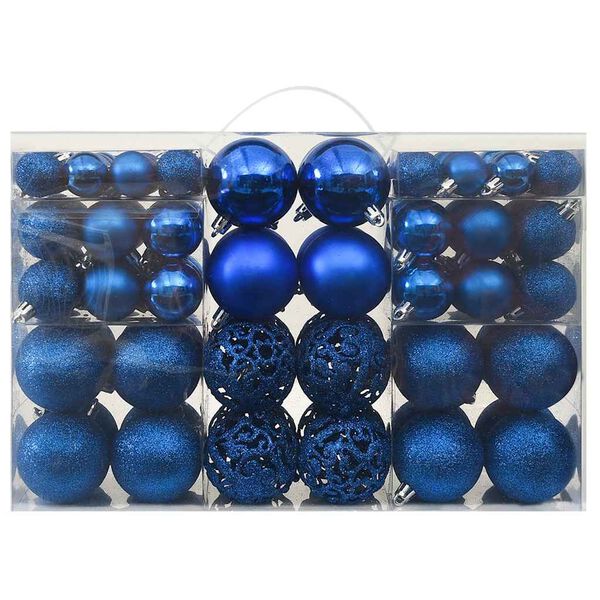 vidaXL 100 Piece Christmas Ball Set Blue