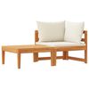 vidaXL 2 Piece Garden Lounge Set with Cream White Cushions Acacia Wood