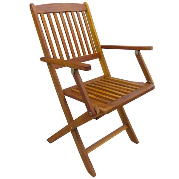 vidaXL Outdoor Dining Set Folding 5 pcs Brown Solid eucalyptus wood
