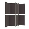vidaXL 4-Panel Room Divider Brown 200x180 cm Fabric