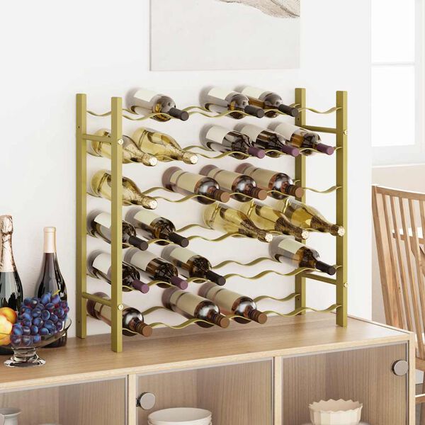 vidaXL Wine Rack for 36 Bottles Gold Metal