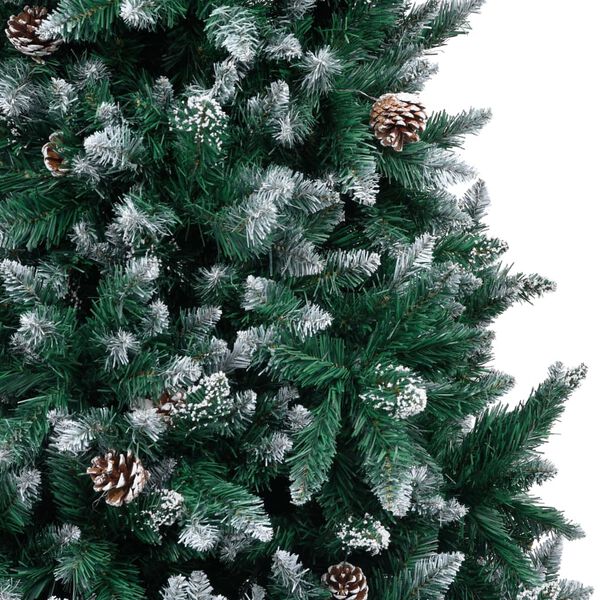 vidaXL Artificial Christmas Tree with Pine Cones and White Snow 210 cm