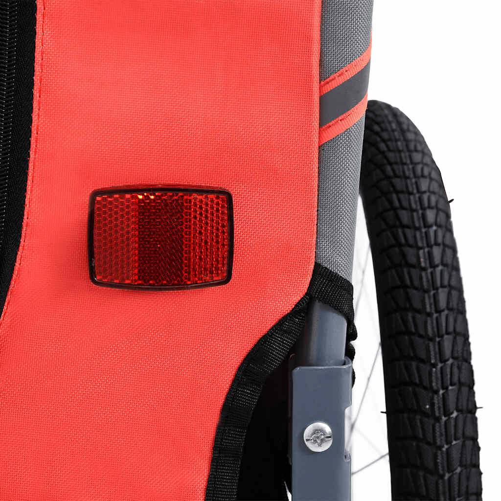 vidaXL Pet Bike Trailer Red and Black