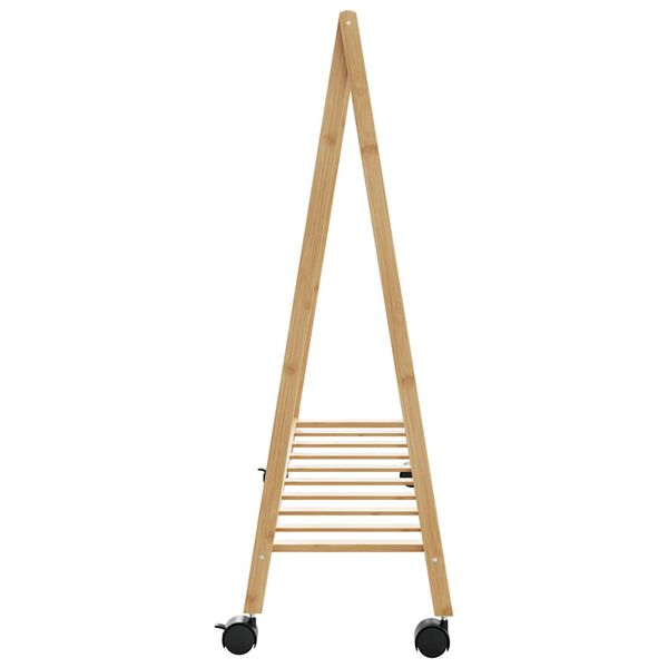vidaXL Clothes Rack with Shelves and Wheels 106x34x106.5 cm Bamboo