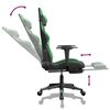 vidaXL Gaming Chair with Footrest Black and Green Faux Leather