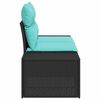 vidaXL Garden Sofa with Cushion Black 184 x 62 x 85cm Poly Rattan