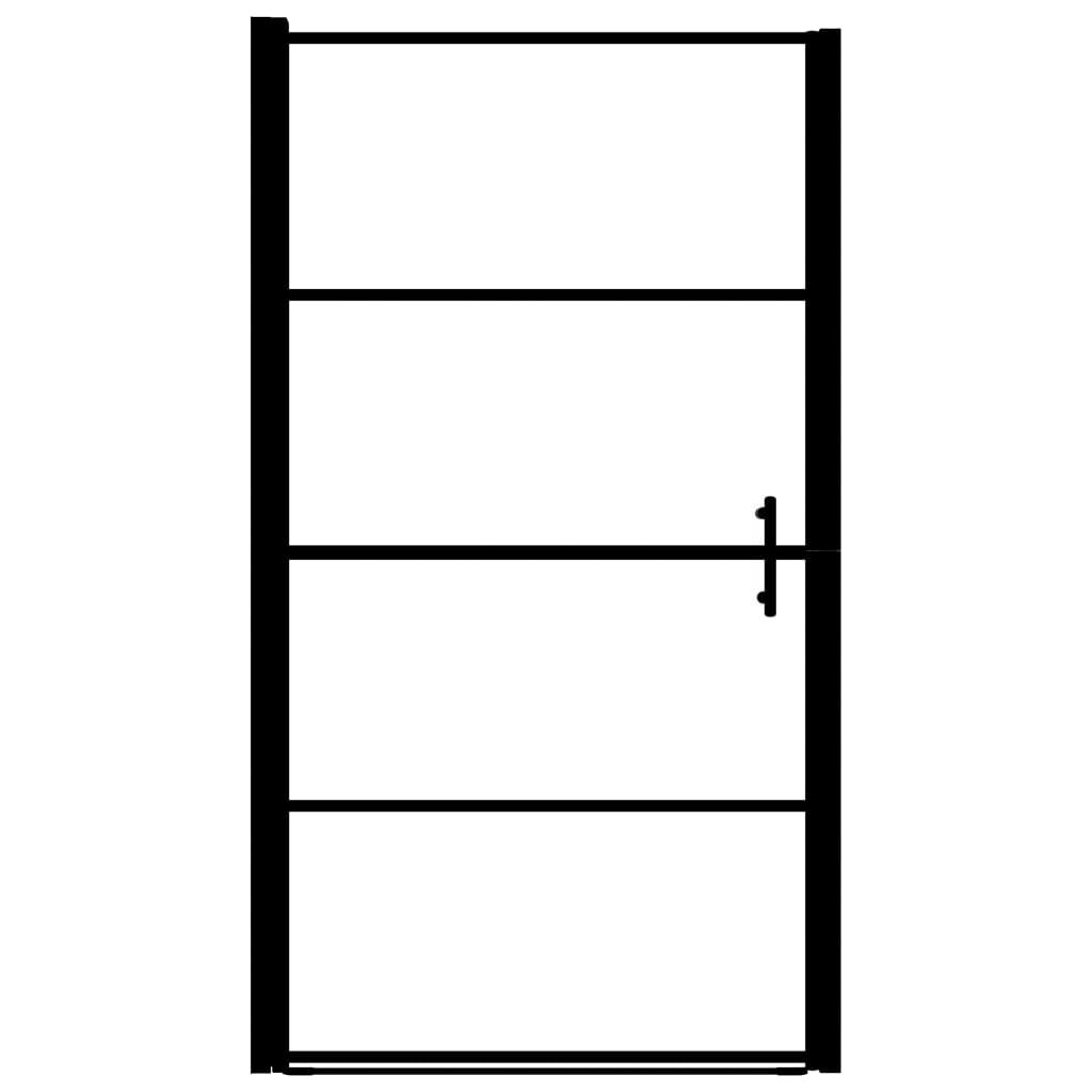 vidaXL Shower Door Tempered Glass 81x195 cm Black