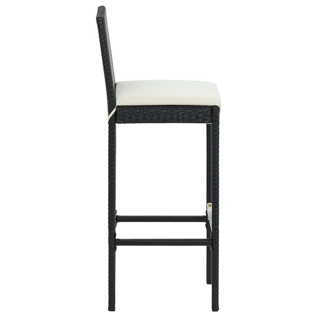 vidaXL 5 Piece Garden Bar Set with Cushions Black