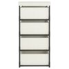 vidaXL Storage Rack with 4 Fabric Baskets Steel Cream