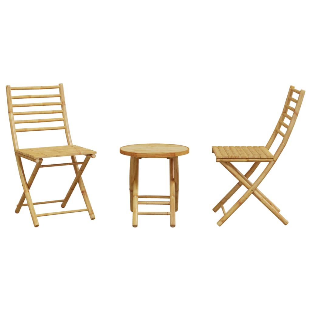 vidaXL 3 Piece Bistro Set Bamboo