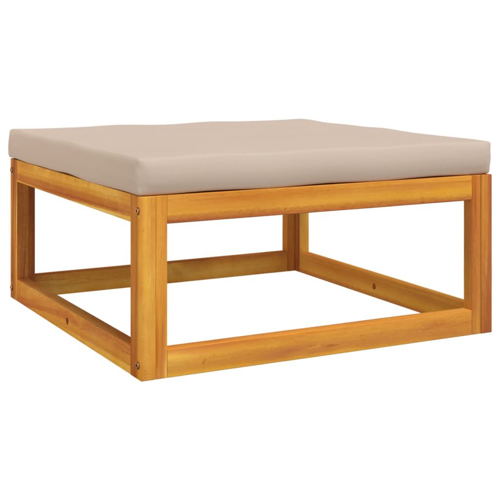 vidaXL 9 Piece Garden Lounge Set with Taupe Cushions Solid Wood