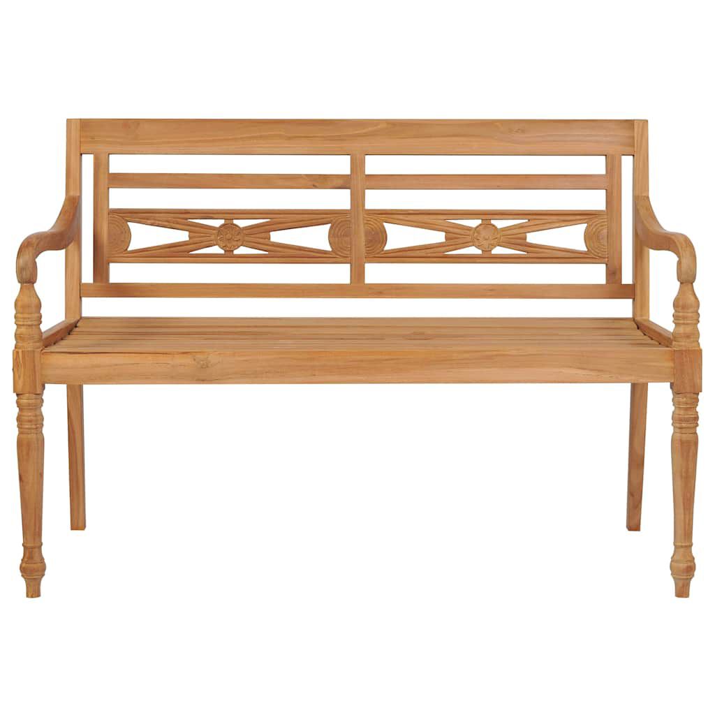 vidaXL Batavia Bench with Anthracite Cushion 120 cm Solid Teak Wood