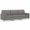 vidaXL 3-Seater Sofa with Pillows&Cushions Dark Grey 210 cm Fabric