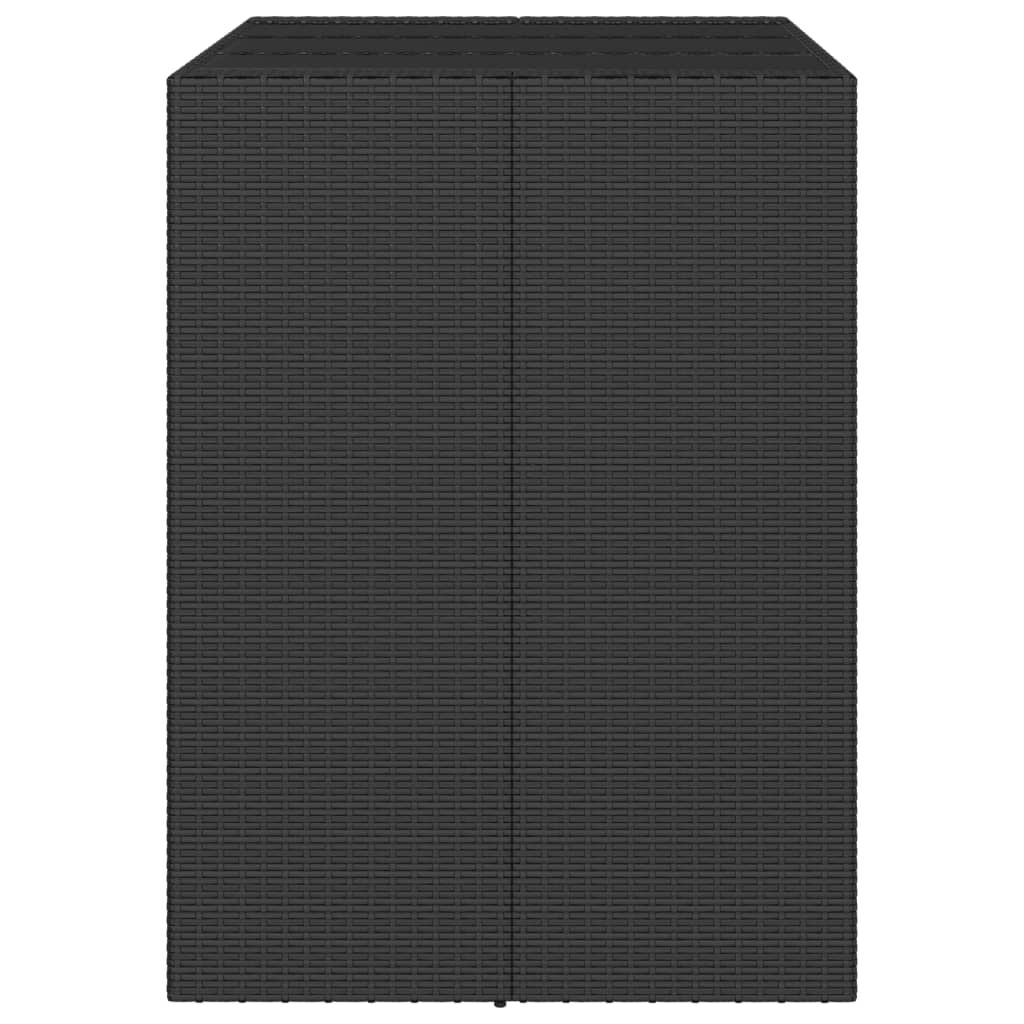 vidaXL Bar Table with Glass Top Black 105x80x110 cm Poly Rattan
