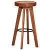 vidaXL Bar Stools 2 pcs Real Leather and Solid Wood Acacia