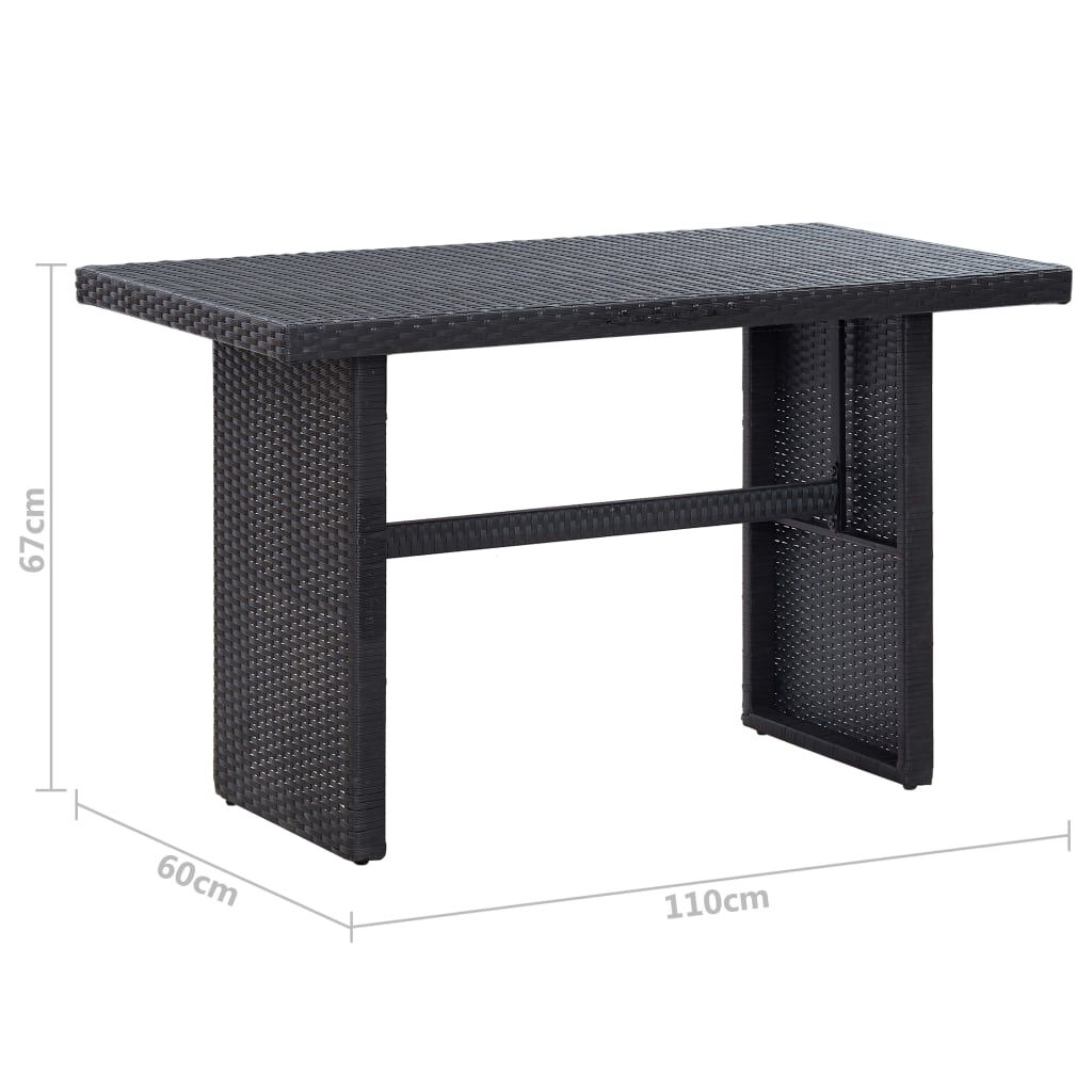 vidaXL 3 Piece Garden Lounge Set with Cushions Poly Rattan Black