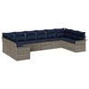 vidaXL Garden Sofa Set with Cushion 10 pcs Grey Poly Rattan