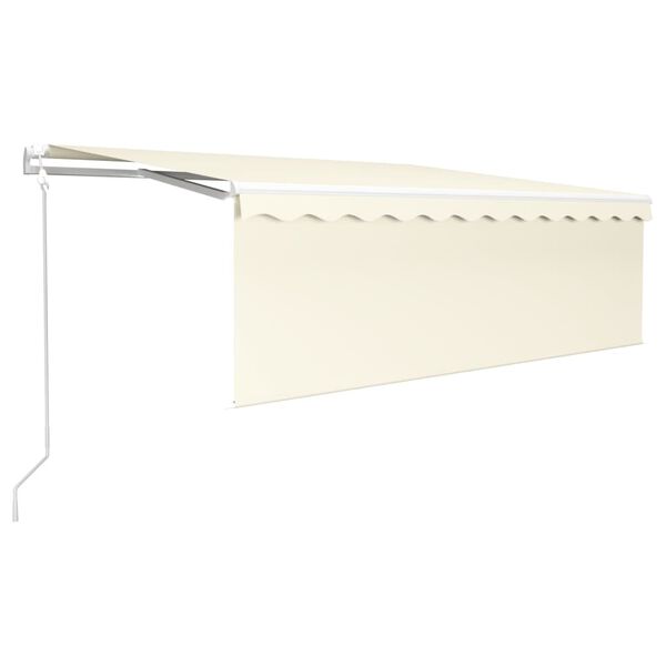 vidaXL Automatic Retractable Awning with Blind 4x3m Cream