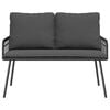 vidaXL Garden Bench with Cushion Grey 114 x 64 x 78cm Metal