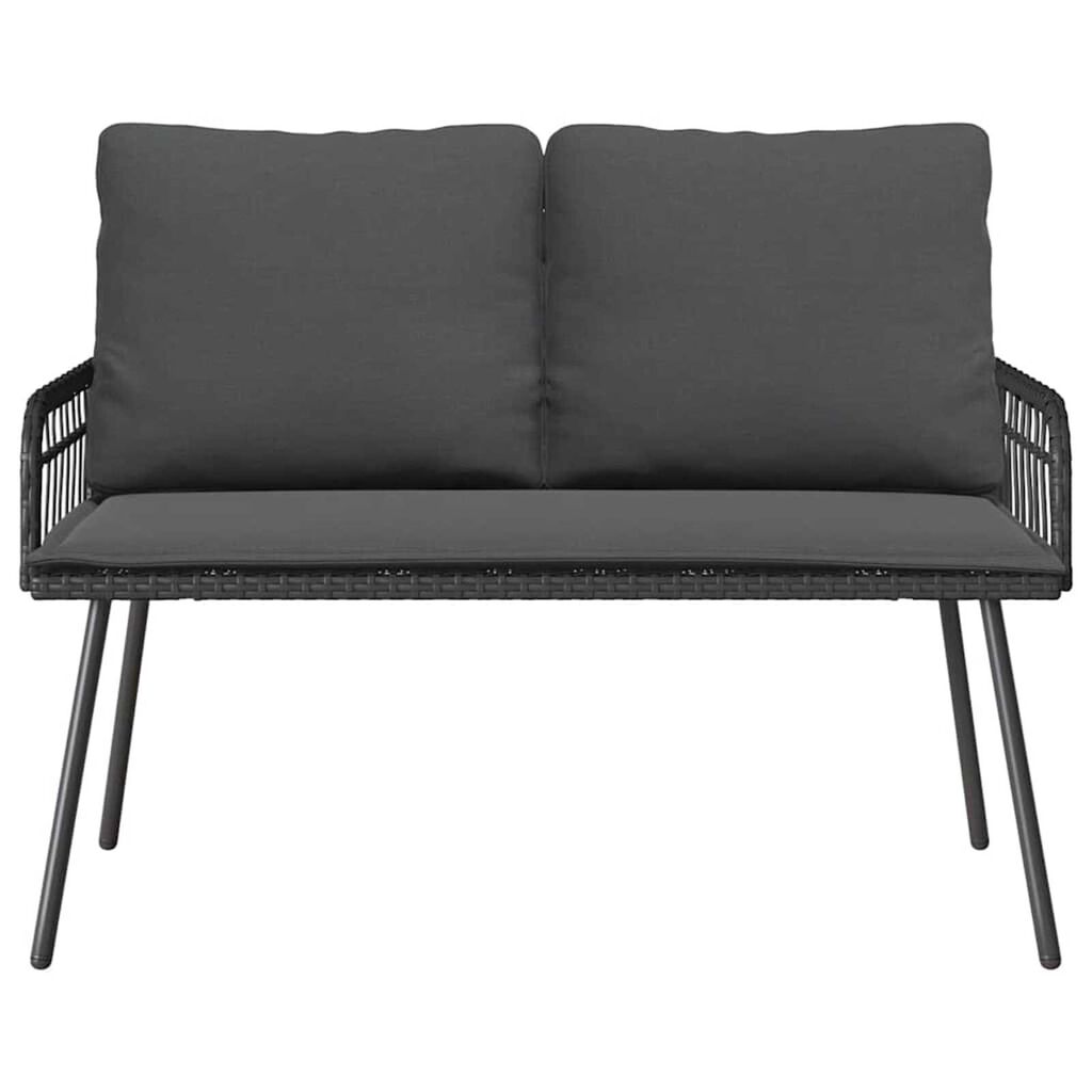 vidaXL Garden Bench with Cushion Grey 114 x 64 x 78cm Metal