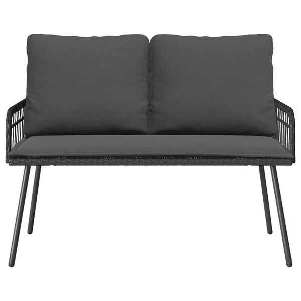 vidaXL Garden Bench with Cushion Grey 114 x 64 x 78cm Metal