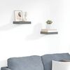 vidaXL Floating Wall Shelves 2 pcs High Gloss Grey 23x23.5x3.8 cm MDF