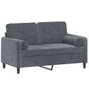 vidaXL 2-Seater Sofa with Throw Pillows Dark Grey 120 cm Velvet