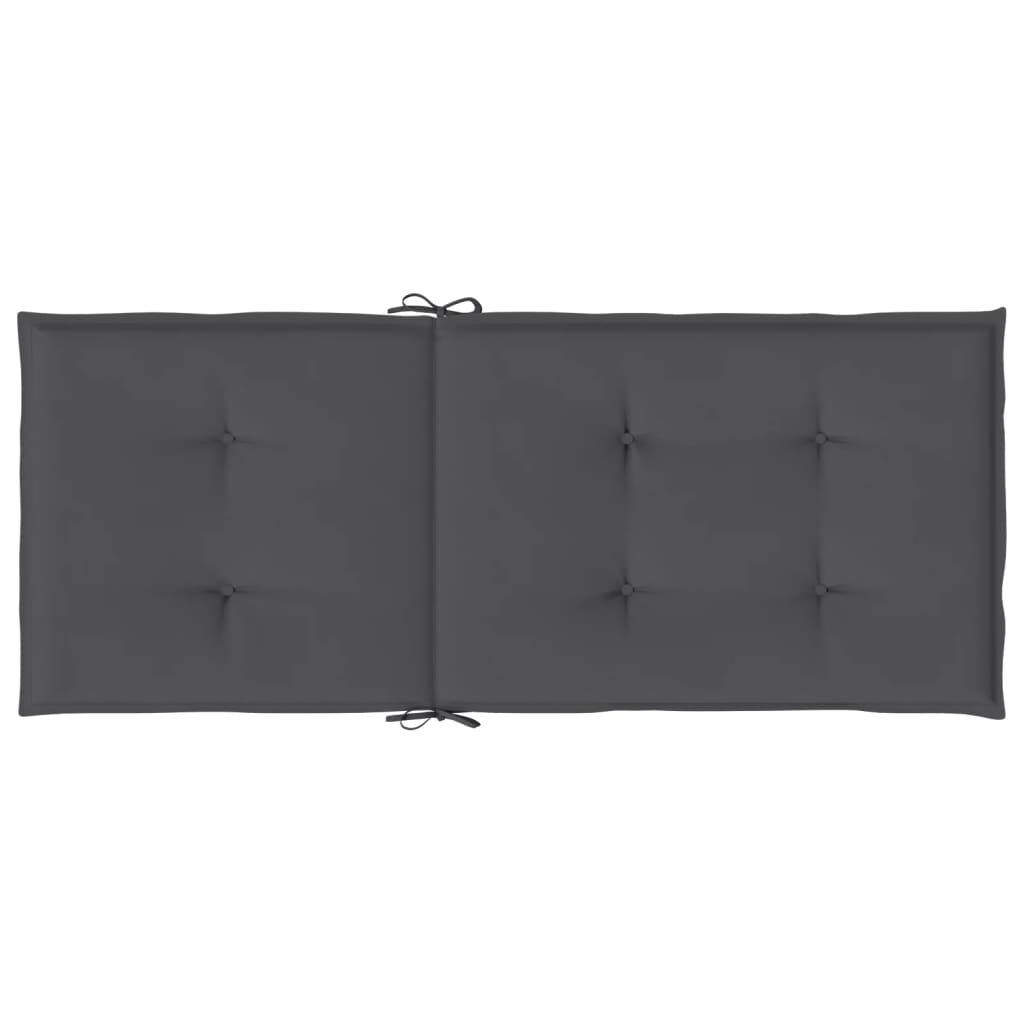 vidaXL Garden Highback Chair Cushions 2 pcs Anthracite 120x50x3 cm Fabric