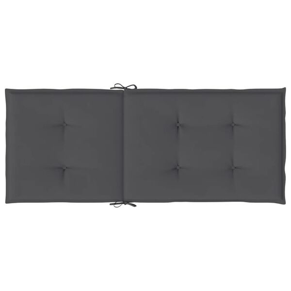 vidaXL Garden Highback Chair Cushions 2 pcs Anthracite 120x50x3 cm Fabric