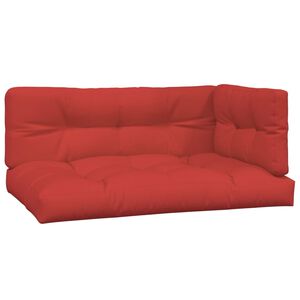 vidaXL Pallet Cushions 3 pcs Red Fabric