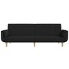vidaXL 2-Seater Sofa Bed with Two Pillows Black Fabric