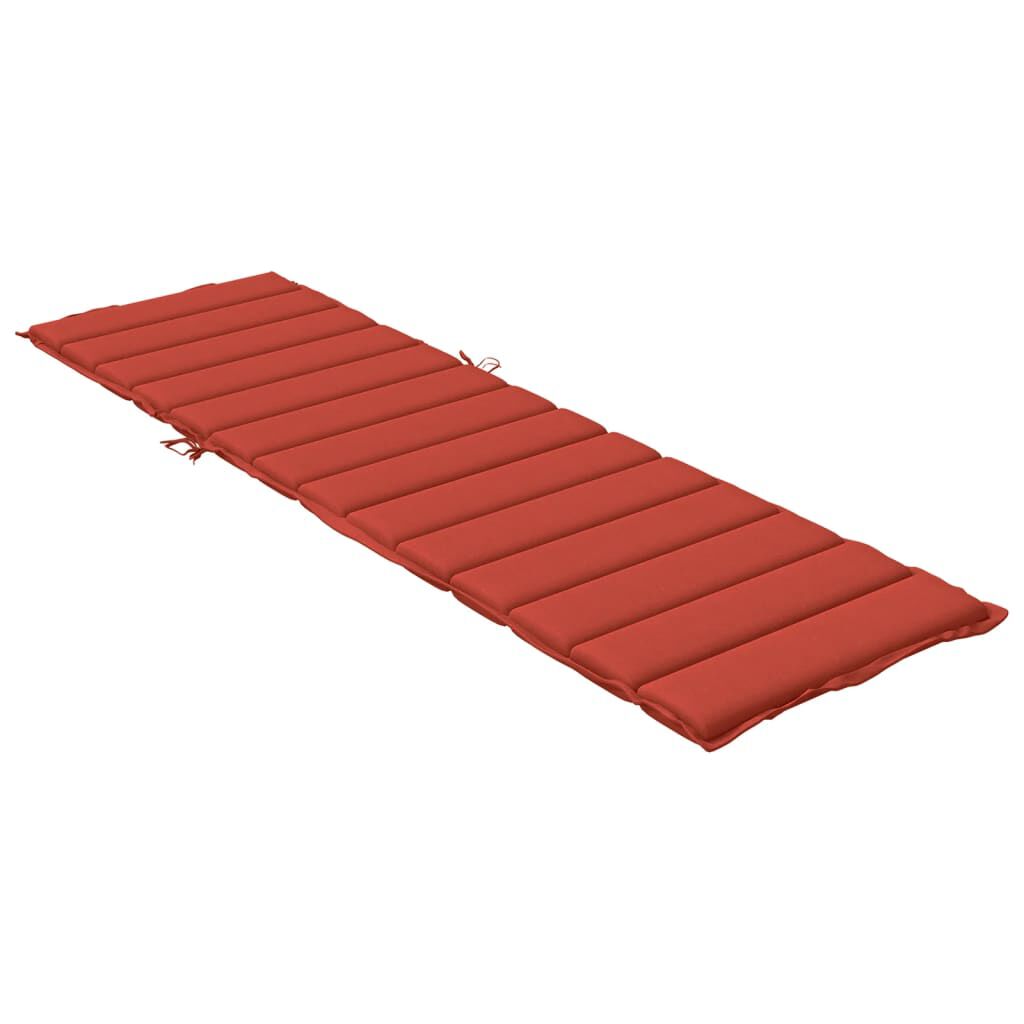 vidaXL Sun Lounger Cushion Melange Red 200x60x4 cm Fabric