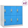 vidaXL Locker Cabinets 2 pcs Light Grey and Blue 90x45x92,5 cm Steel