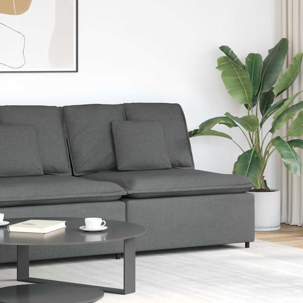 vidaXL Modular Sofa Centre Module with Cushions Dark Grey 100 cm