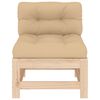 vidaXL Middle Sofa with Cushions Solid Wood Pine