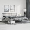 vidaXL Metal Bed Frame without Mattress with Headboard Black 193x203cm