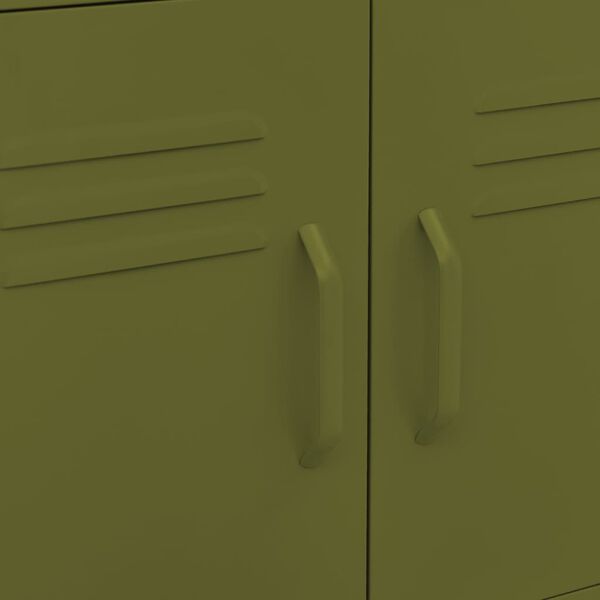 vidaXL Storage Cabinet Olive Green 60x35x56 cm Steel