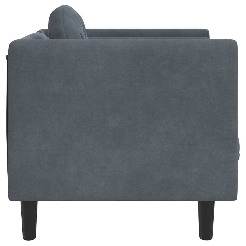 vidaXL Sofa Chair with Cushion Dark Grey Velvet
