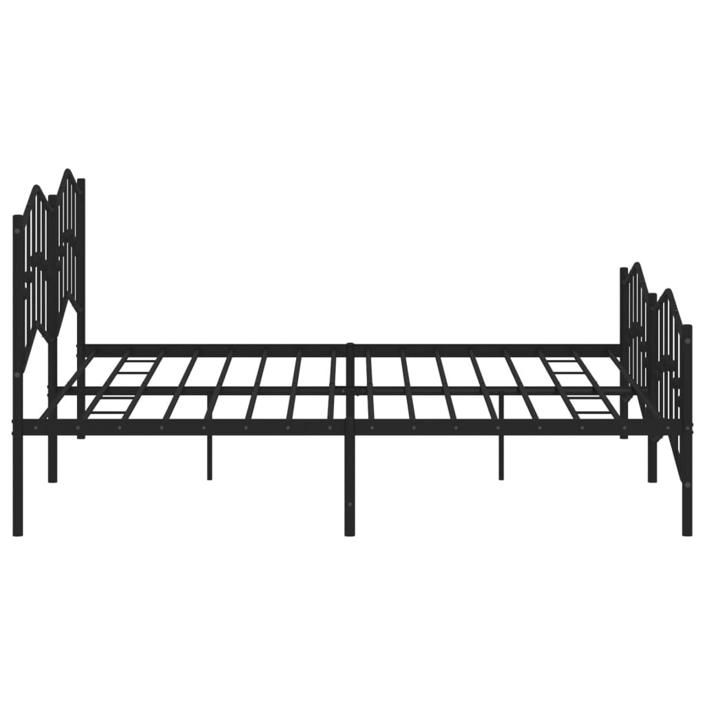vidaXL Metal Bed Frame without Mattress with Footboard Black 193x203cm