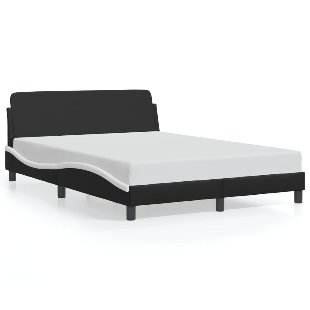 vidaXL Bed Frame without Mattress Black and White 137x187 cm Double Faux Leather