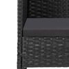 vidaXL 7 Piece Garden Dining Set with Cushions Black Poly Rattan