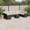 vidaXL 11 Piece Garden Sofa Set with Cushions Black Poly Rattan