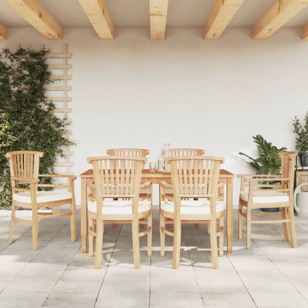 vidaXL 7 Piece Garden Dining Set Solid Wood Teak