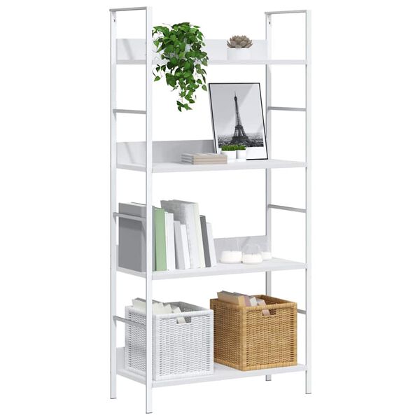 vidaXL 4-Layer Book Shelf White 60x27.6x124.5 cm Engineered Wood