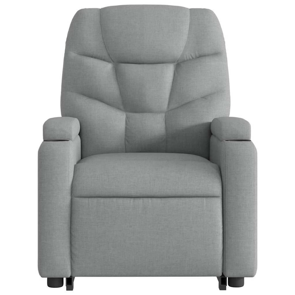 vidaXL Electric Stand up Massage Recliner Chair Light Grey Fabric