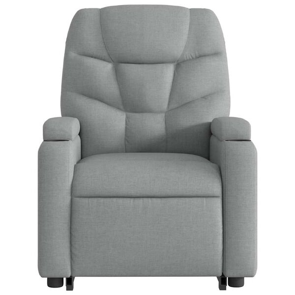 vidaXL Electric Stand up Massage Recliner Chair Light Grey Fabric