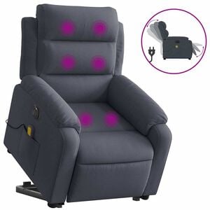 vidaXL Electric Stand up Massage Recliner Chair Dark Grey Velvet