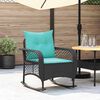 vidaXL Garden Rocking Chair with Cushions Black Poly Rattan