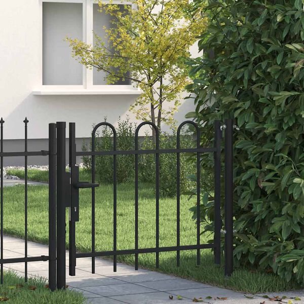 vidaXL Single Door Fence Gate with Hoop Top 100 x 75 cm