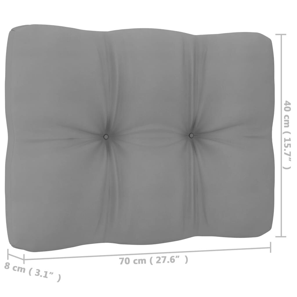 vidaXL Garden Corner Sofa with Grey Cushions Solid Pinewood
